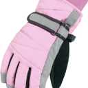 MAGARROW Kids Winter Warm Gloves Windproof Water-Resistant Snow Boys Girls Sport Gloves (Light Pink, 4-6 Years)