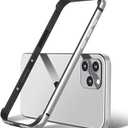 New Aluminum Frame Metal Bumper Frame Slim Hard Case Cover for iPhone16Pro MAX, Metal Frame with Soft Inner Bumper, Raised Edge Protection (Silver, for iPhone16 Pro Max)