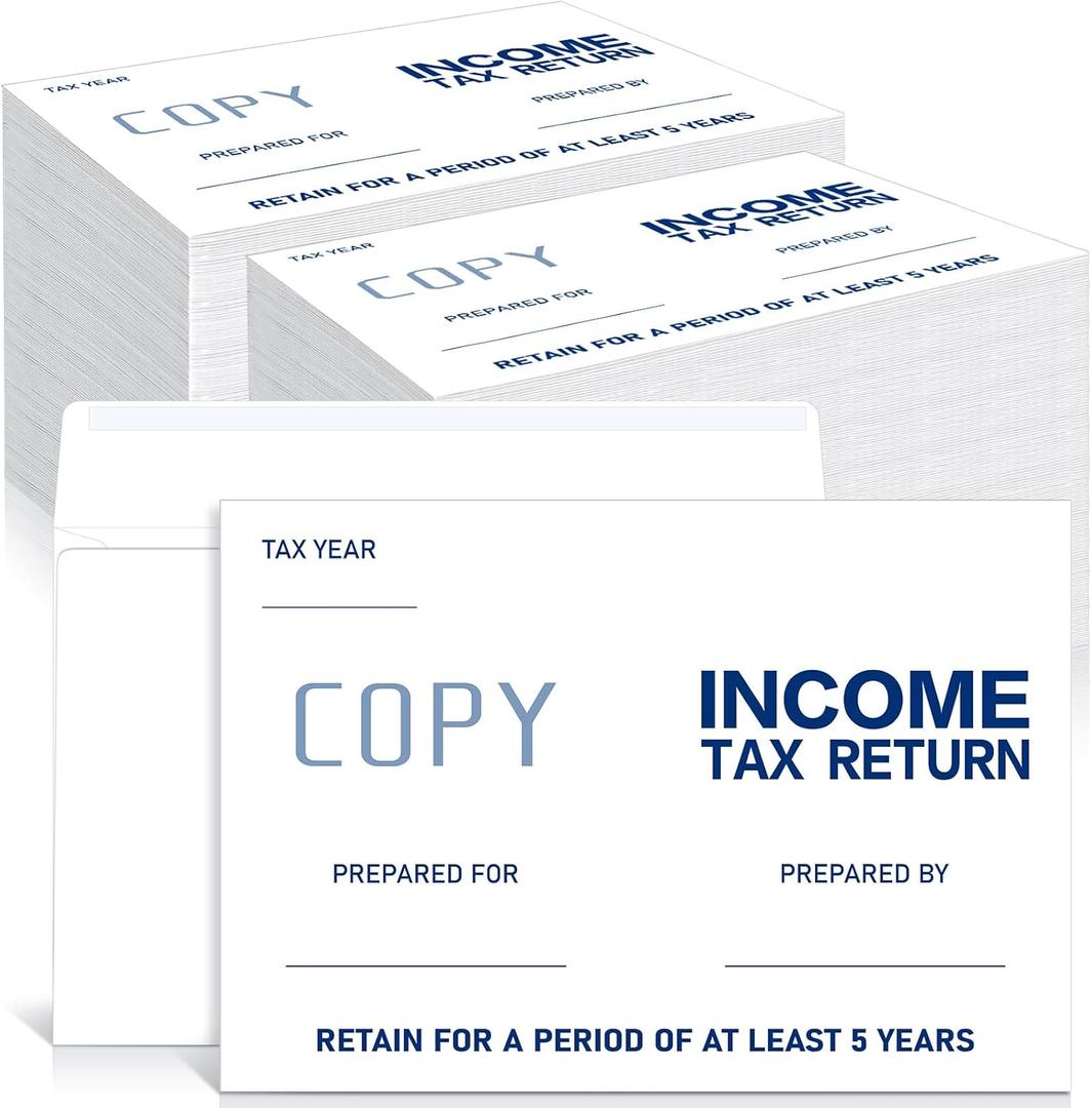 100 Pcs 9 x 6.3 Inch Income Tax Return Envelopes - Security Booklet Envelopes for Tax Preparers, Office, Business, Catalog, Legal Document, Mailing, White
