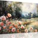 hyidecorart Canvas Wall Art For Living Room Wall Decor For Bedroom Office Decorations Vintage Farmhouse Wildflower Wall Paintings Nature Landscape Picture Artwork Aesthetic Home Decor Ready To Hang