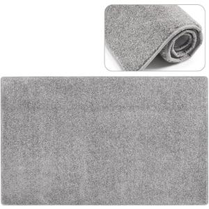 PURE ERA Carpet Stair Tread Landing Mat Tape Free Self Adhesive Non Slip Skid Resistant Indoor Doormat Area Rug Floor Mat for Kitchen Bathroom Workstations Washable 2' X 3' (Light Gray)