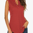 Halife Women's Sleeveless Floral Print V Neck Tunic Tank Tops Blouse Shirts, 2XL