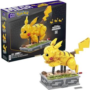 MEGA Pokmon Building Toys Set Motion Pikachu with 1092 Pieces and Running Movement, for Adult Collectors