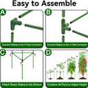 Halatool 6 Pack Heavy Duty Tomato Cages, 57 Inch Tall Metal Plant Supports Stakes for Outdoor Garden, Adjustable Foldable Steel Trellis for Climbing Plants Cucumbers Peppers Flowers Vegetables Fruits