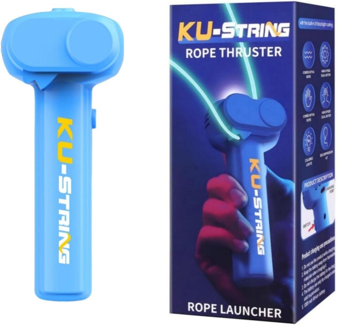 Rope Thruster Launcher, Glow in The Dark with Black Light Feature, Hand Held & Rechargeable
