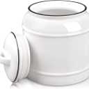 COCOYA 9cup/72oz Ceramic Jar for Dry Food Storage Containers, Airtight Cookie Jar with Lids, Porcelain Ceramic Canister for Kitchen Countertop Pantry Farmhouse Store Flour Sugar Bean Candy (White)