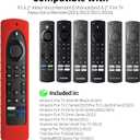 for 2023 Fire TV Stick 4K Max (2nd Gen) /Omni Series/Insignia/Toshiba/Fire TV 2-Series/4-Series- Alexa Voice Remote Control Silicone Cover with LanyardLuminous Green+Luminous Blue