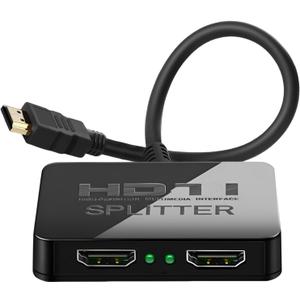 4K HDMI Splitter 1 in 2 Out Mirror Display Not Expand, Dual HDMI Splitter Hub to Dual Monitors Multi-Scree Displays Audio Synchronization, Compatible for MacBook Laptop Desktop PC Graphics Card TV