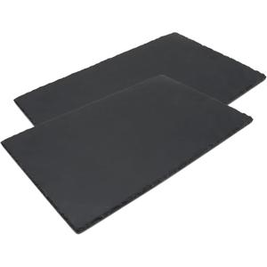 JIH Reptile Basking Platform, Natural Rock Reptile Food Bowl Tortoise Feeding Dish Habitat Decor. (40x25CM 2pcs)