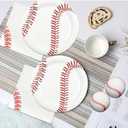 50pcs Baseball Plates and Napkins Party Supplies, Baseball Themed Birthday Party Decorations 7Inch Baseballs Dessert Plates Disposable Paper Dinnerware Tableware Set Baseballs Party Favors
