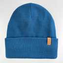 Ducclucc Satin Lined Knit Beanie Hat for Women Men Winter Warm Hats (Orange/Navy Blue)