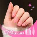 UNA GELLA Short Oval Nail Tips, 510Pcs 15 Sizes Pre-Buffed Full Cover False Nails, No File Needed Inner Matte Soft Gel Nail Tips, Clear PMMA Soak Off Acrylic Nail Extensions for DIY Home Salon