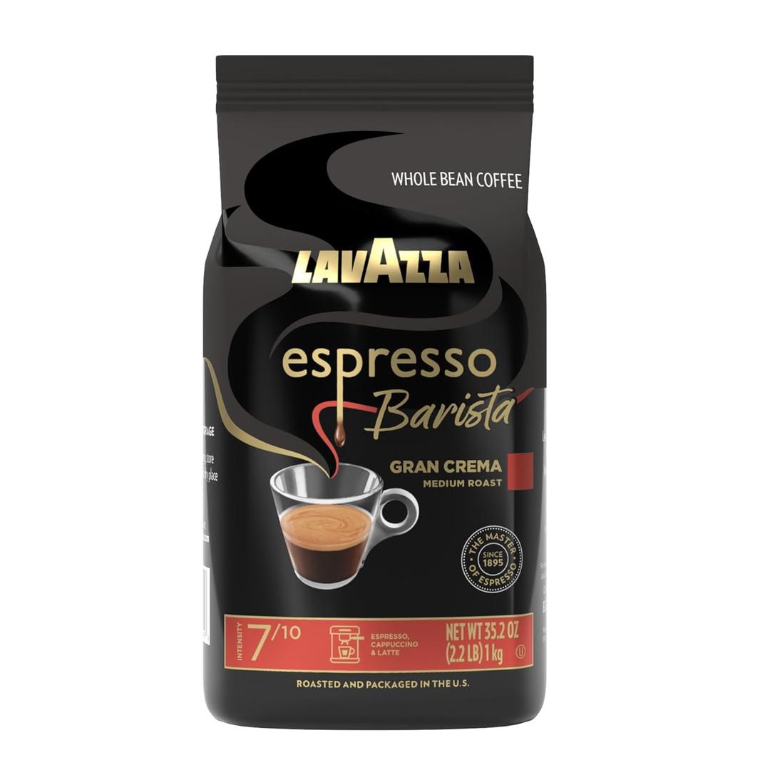 Lavazza Espresso Barista Gran Crema Whole Bean Coffee Blend, Medium Espresso Roast, Oz Bag - 2.2 LB, 35.2 Ounce, BBD 08/30/2027