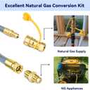 Skyflame 1/2" ID Natural Gas Conversion Hose Kit (12FT) with Quick Connect/Disconnect Fittings for BBQ, Grill, Fire pit, Pizza Oven, Patio Heater and More NG Appliance, 50K BTU