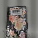 UEEBAI Wallet Case for Samsung Galaxy S23 Ultra 5G, PU Leather Phone Case Kickstand RFID Blocking Flip Case with Card Slots Wrist Strap Relief Engraved Pattern Magnetic Closure Folio Case - Black Rose