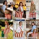 UERRUAM Corduroy Tote Bag for Women,10 Pockets,Lightweight Work Bag Teacher Nurse Large Shoulder Tote for School Travel Gym