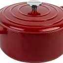 Enameled Cast Iron Dutch Oven Pot with Lid, 5.7 Quart Dutch Oven for Bread Baking, Oven Safe up to 500 F, Suitable for Bread Baking, Braising, Roasting, Stews, Red