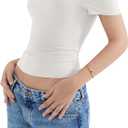 SUUKSESS Women Off The Shoulder Short Sleeve Tops Trendy Cowl Neck Going Out Basic T Shirt (Brown, S)