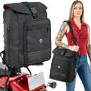 Nomad Motorcycle Sissy Bar Bag Expandable Roll Top Extra Storage Motorbike Tail Bag Converts to Handle & Shoulder Carry,15 Laptop Sleeve Weather Resistant Motorcycle Luggage Rack/Seat Travel (Black)