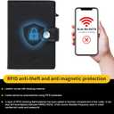 2 x Pop Up Wallet for Men with Buckle, Smart Credit Card Wallet, Mens Minimalist Wallet, Card holder Wallet, ID Window, RFID-blocking(Black) (Oil Wax Leather)