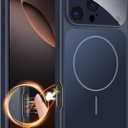 Magnetic for iPhone 16 Pro Case with Camera Lens Protector, Compatible with MagSafe, Camera Control Button, Slim Shockproof Phone Cover for iPhone16 Pro, Blue