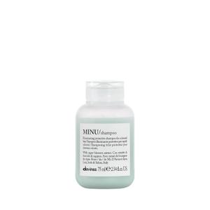 Davines MINU Shampoo, Hydrating Color-Protecting Gentle Cleansing Action for Colored Hair - Preserves Cosmetic Color Vibrancy, Keeping it Bright & Shiny with Salina Caper, Travel Size, 2.54 Fl Oz