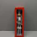 AMOR PRESENT 15in Christmas Nutcracker Soldier, Silver Glitter Large Wooden Nutcracker Soldier Ornament for Shelf or Table Decoration