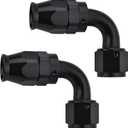 EVIL ENERGY 10AN PTFE Hose End Fitting 90 Degree Black for PTFE Hose Only 2PCS