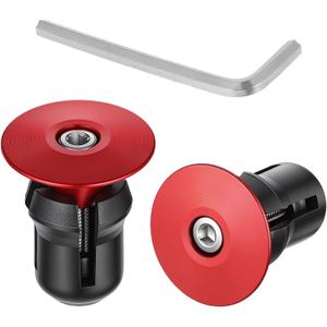 QfwdfcTrenz Handlebar End Caps Aluminum with Hexagonal Wrench | Adjustable Bike Bar Ends Bar End Plugs Caps Red Road Bicycle Grip Bike Handlebars Plug Handlebar Plugs