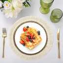 fanquare Boho Round Woven Placemats Set of 4, Rustic Tassels Grass Tablemats, Farmhouse Braided Place Mats Dcor for Kitchen Dining Table, Brown and Beige