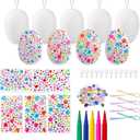 Glynisyz 25 PCS Easter DIY Eggs,DIY Glitter Gem Foam Easter Eggs Hanging Decorations Craft Kit with Rope DIY Painting Decorating Basket Fillers Gift Easter Party Favors