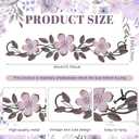 Wesiti Metal Flower Wall Decor Vintage Spring Metal Flower Wrought Iron Scroll Sculpture 15.7''x3.7'' Farmhouse Leaf Wall Decor with Nails for Spring Living Room Bedroom Indoor Outdoor (Purple), 16.7"L x 5.5"W