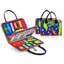 LearnToy Montessori Busy Board for Boys 3 4 5 Year, Sensory Toys for Toddlers 3-6, Ideal for Travel and Preschool - ABCs, 123s, Shapes, Colors, Animals, Weather, Birthday Gifts