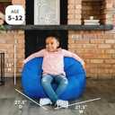Big Joe Classic Bean Bag Chair for Kids Bedroom and Reading Nook, Easy-Clean Sapphire, Durable Nylon Polyester Blend, 2 feet Refillable, Single