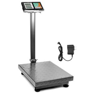 QWORK Foldable 600LB Weight Computing Postal Scale, Floor Platform Digital Scale, Accurate Warehouse Large Shipping Mailing LB/KG Calculator