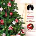 SHareconn 80ct Christmas Balls Ornaments Set, Shatterproof Plastic Colorful Xmas Decorative, Baubles for Tree Decorations with Hanging Strings, Red & White