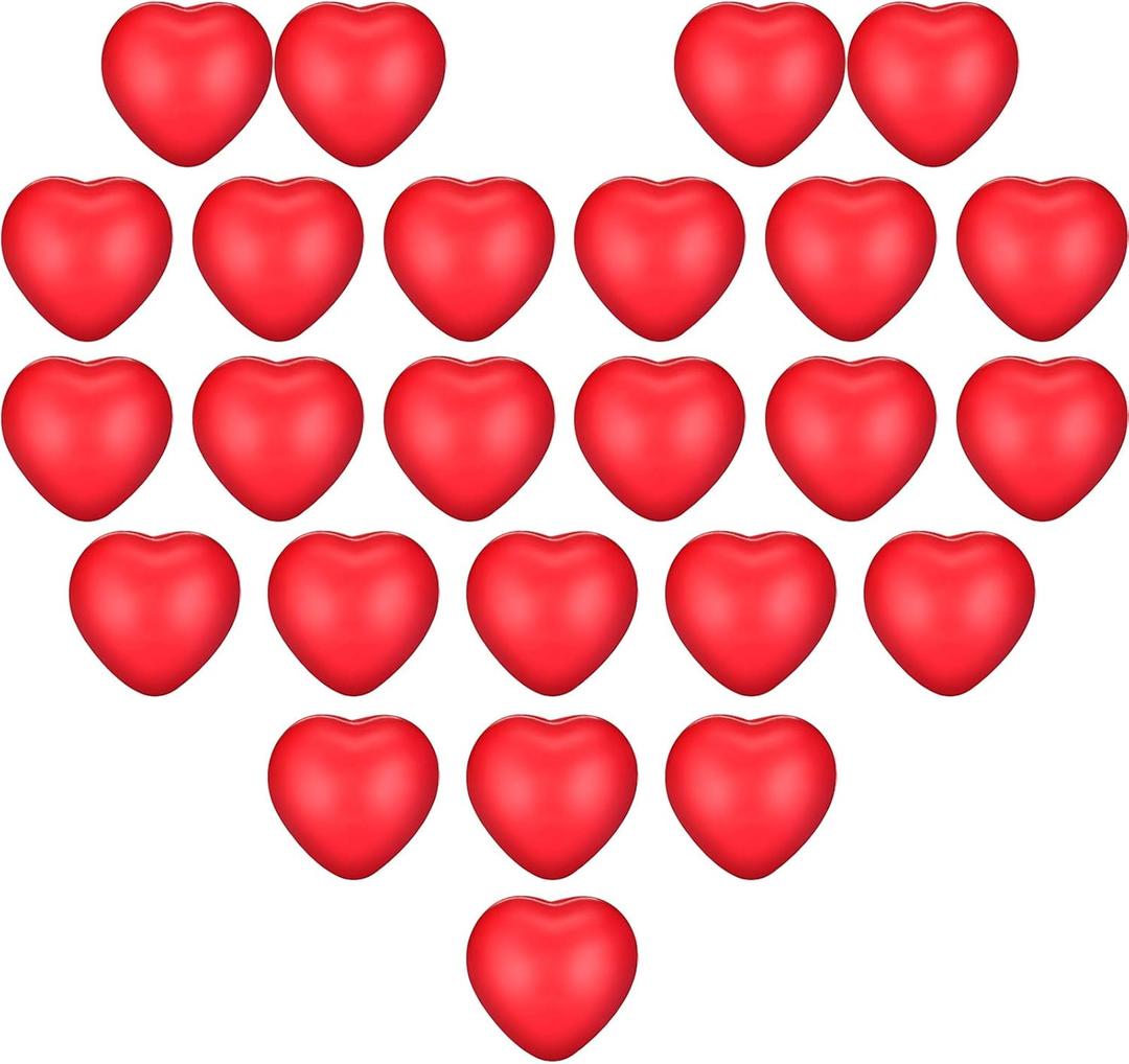 Blulu 30 Pieces ValentineS Day Heart Stress Balls, Mini Foam Squeeze Stress Balls Carnival Reward, Valentine Party Bag Fillers(Red)