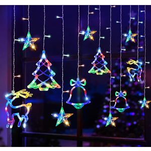Attmu 16.4 Ft Christmas Window Lights Outdoor 228 Led with 24 Drops