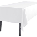 Decor Linens 90 x 132 Inch Rectangular Polyester Tablecloth with Oblong Corners, Weddings, Trade show, Banquets, Home, White