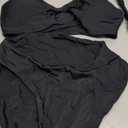 Blooming Jelly Womens High Waisted Bikini Set Tie Knot High Rise Two Piece Swimsuits Bathing Suits (Medium, Black)