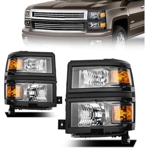 Front Headlight Assembly for 2014-2015 Chevy Silverado Pickup - Replacement Headlamp, Front Bumper Lights