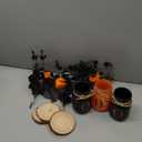 Halloween Table Decorations, Centerpieces for Tables with Boo Mason Jars, Black Fake Flowers, Pumpkin, Wood Coaster, Halloween Table Centerpiece Decor, Tabletop Home Bathroom Decor
