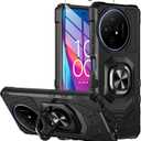 for TCL 60 XE NXTPAPER 5G/TCL 50 XL 5G Phone Case with Tempered Glass Screen Protector,Military GradeShockproof Protective Cover,with Ring Kickstand (Black)
