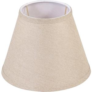 Aspen Creative 56028, Empire Uno Lamp Shade in Medium Brown Burlap Textured Fabric, 5" Top x 9" Bottom x 7" Slant Height, Slip UNO 33mm