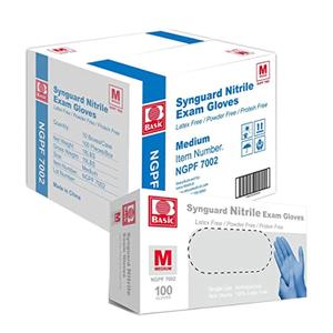 Rhino BASIC Blue Nitrile Exam Gloves - Latex-Free & Powder-Free - NGPF-7002 (Case of 1,000), Meduin