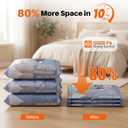 10Pack Travel Vacuum Storage Bags with Rechargeable Wireless Electric Pump - 5300Pa, 3 Sizes Space Saver Seal Bags Fit for Carry on Luggage Suitcase, Travel Essentials (10Pack Travel Sze)