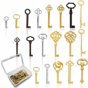 Universal Skeleton Keys Replacement, 19Pcs Hollow Barrel Skeleton Key Set for Vintage Old Furniture, Antique Furniture, Cabinet Doors, Grandfather Clocks, Old Style Cabinets or Doors