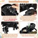 Universal Stroller Snack Tray - 4-in-1 Clip on Strollers Cup and Phone Holder Attachment Accessories, Double Bottle Drink Cupholder Tray for Bike Walker Wheelchair