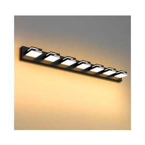 LED Modern Bathroom Vanity Light Fixtures 7-Light 5CCT Dimmable Matte Black Vanity Lights for Bathroom Lighting Fixtures Over Mirror, with 350° Rotatable Acrylic Heads, 48-inch