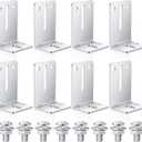 Gisafai 8 Pieces Garage Door Track Jamb Bracket Reinforcement Garage Door Track Steel Bracket Replacement with 16 Sets Screw and Nut Fittings